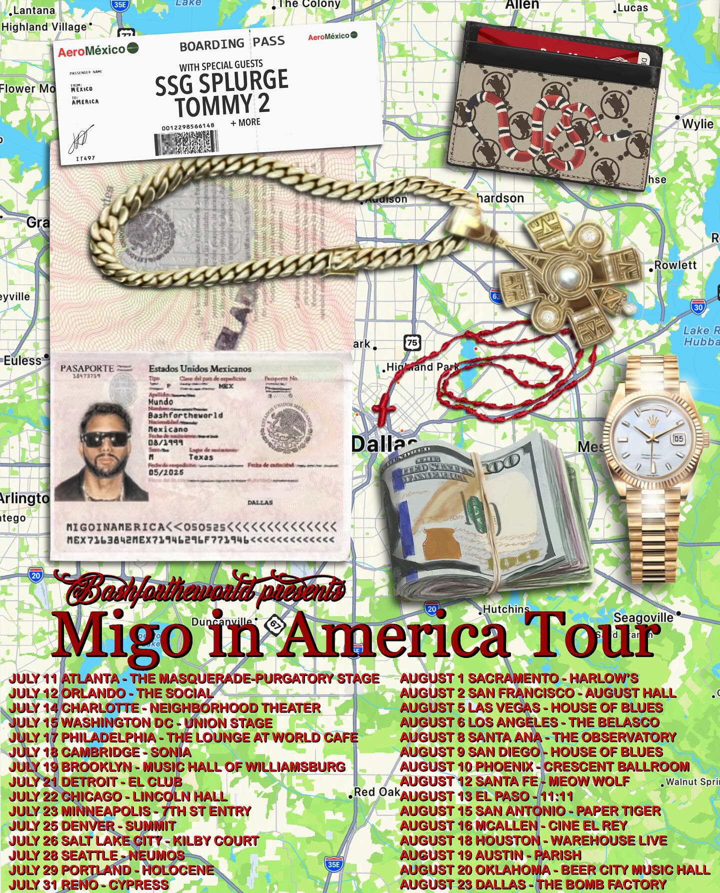 BashfortheWorld Migo in America Tour Poster 2025
